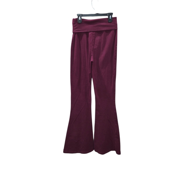 Zenana Signature Maroon Flared Leggings Size S - Picture 3 of 3